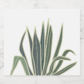 植物性緑色熱帯葉 リキュールボトルラベル (シングルラベル)