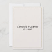 植物性緑葉フローラ素朴RSVP 招待状 (裏面)