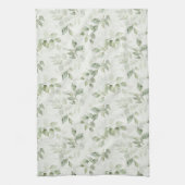 植物性緑葉模様 キッチンタオル (縦)