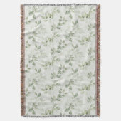 植物性緑葉模様 スローブランケット (正面縦)