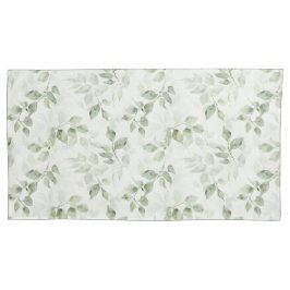 植物性緑葉模様 枕カバー