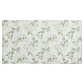 植物性緑葉模様 枕カバー (正面右)