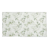 植物性緑葉模様 枕カバー (裏面-左)