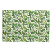 植物性緑葉色の葉のパタモノグラムのーン 枕カバー (裏面)