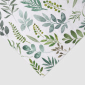 植物性緑葉色水彩模様 薄葉紙 (詳細)