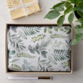 植物性緑葉色水彩模様 薄葉紙 (ギフト)