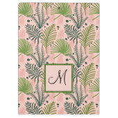 植物性緑葉草モノグラムピンクサンゴ クリップボード (裏面)