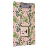植物性緑葉草モノグラムピンクサンゴ クリップボード (右)