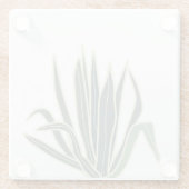 植物性緑葉 ガラスコースター (裏面)