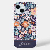 植物性緑豊かな花の模様のスクリプト名 Case-Mate iPhoneケース (裏面)