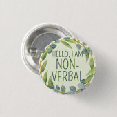 植物性緑離れ文字非言語自閉症 缶バッジ (正面&裏面)