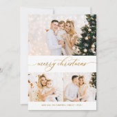 植物性緑3フォトコラージクリスマスカード シーズンカード (正面)
