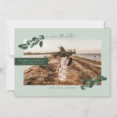 植物性緑 | フォトウェディング日付の保存 マグネット招待状 (正面)