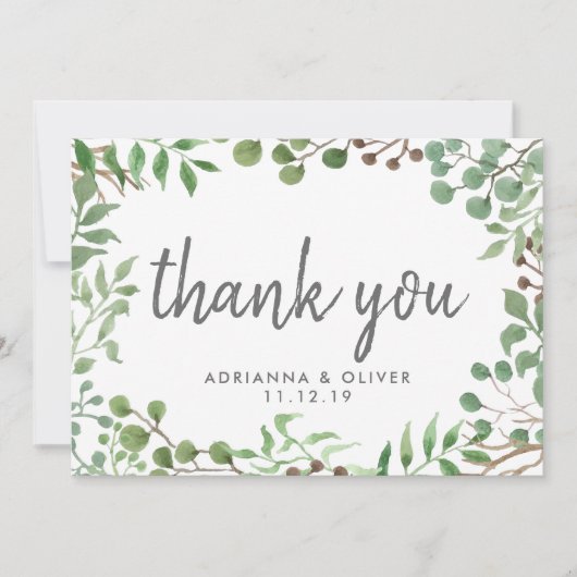 植物性緑 |リーフ |さん結婚ありがとう サンキューカード (正面)
