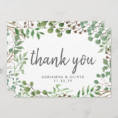 植物性緑 |リーフ |さん結婚ありがとう サンキューカード (正面/裏面)