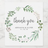 植物性緑 |リーフ |さん結婚ありがとう ワインラベル (シングルラベル)