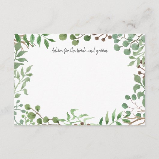 植物性緑 |リーフ |の結婚アドバイス アドバイスカード (正面)