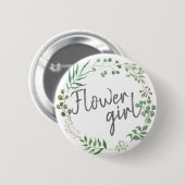 植物性緑 |リーフ |フラワーガール 缶バッジ (正面&裏面)