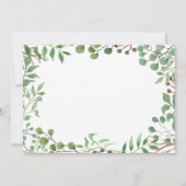 植物性緑 |リーフ |結婚の花嫁 招待状 (裏面)