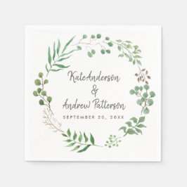 植物性緑 |リーフ | 結婚s スタンダードカクテルナプキン