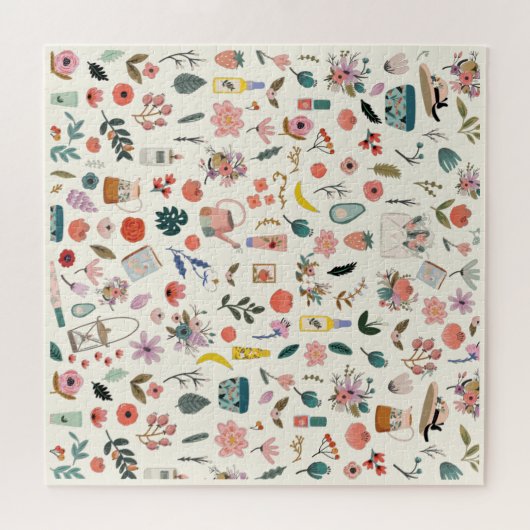 植物性美しいとフローラ自然パターン ジグソーパズル (横)