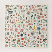 植物性美しいとフローラ自然パターン ジグソーパズル (縦)