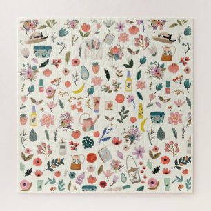 植物性美しいとフローラ自然パターン ジグソーパズル