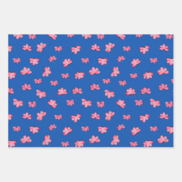 植物性美しいギフトラップパック花 ラッピングペーパーシート