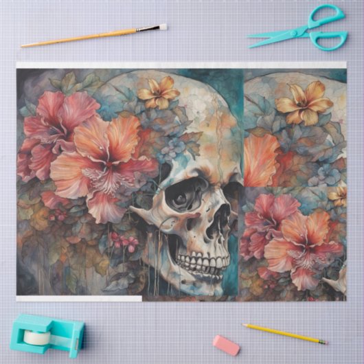 植物性美しいスカルデクページ紙 薄葉紙 (クラフト)