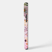 植物性美しいピンクとオレンジのフローラ iPhoneケース (左側面)