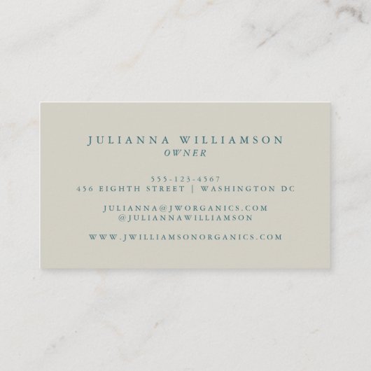 植物性美しいフローラ自然ブランディングありがとう 名刺 (裏面)