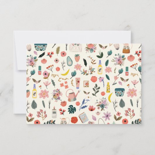 植物性美しいフローラ自然名前をカスタムする サンキューカード (裏面)