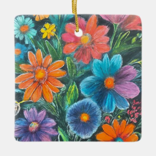 植物性美しい：巧みなフローラオーナメントデザイン セラミックオーナメント (正面)