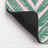 植物性自然トロピカルピンクグリーンパーソナライズされた マウスパッド (コーナー)