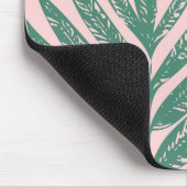 植物性自然トロピカルピンクグリーンパーソナライズされた マウスパッド (コーナー)