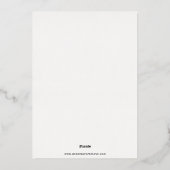 植物性自然トロピカル葉ブライダルシャワー 箔招待状 (裏面)