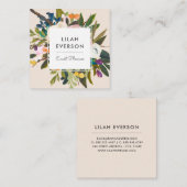 植物性至福 |エレガント絵を描フローラ |クリーム スクエア名刺 (正面/裏面)
