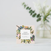 植物性至福 |エレガント絵を描フローラ |クリーム スクエア名刺 (スタンド正面)