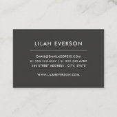 植物性至福 |エレガント色彩の鮮やかフローラ |黒 名刺 (裏面)