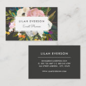 植物性至福 |エレガント色彩の鮮やかフローラ |黒 名刺 (正面/裏面)