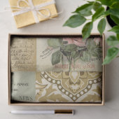 植物性花とヴィンテージエフェメラデクページ 薄葉紙 (ギフト)