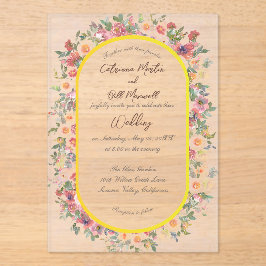 植物性花模様アクリル結婚式招待状 アクリル招待状