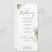 植物性葉の緑の結婚 招待状 (正面)