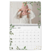 植物性葉の金ゴールド |個人用の写真 カレンダー (2月 2027)