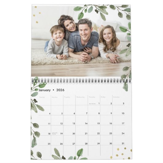 植物性葉の金ゴールド |個人用の写真 カレンダー (1月 2026)