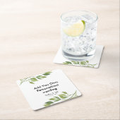 植物性葉スタイルコースターパーソナライズされた スクエアペーパーコースター (インサイチュ)