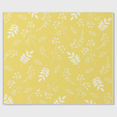 植物性葉フローラグリーンリーサンイエロー ラッピングペーパー (フラット)