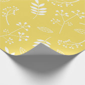 植物性葉フローラグリーンリーサンイエロー ラッピングペーパー (角)