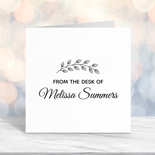 植物性葉リースの机から セルフインキングスタンプ