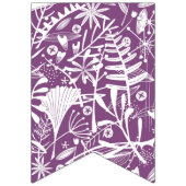 植物性葉植物と花パープル バンティングフラッグ (第3の旗)